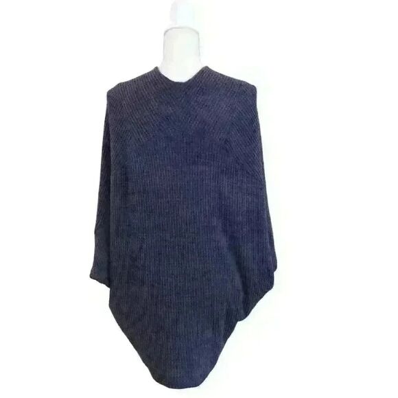 Michael Stars Dark Blue Waffle Knit Dolman Sleeve Open Front Cardigan Size Small - Picture 7 of 9